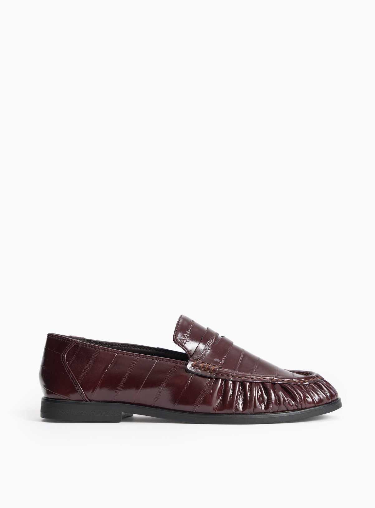 Dark Red Faux Leather Penny Loafers 4 - Image 2 thumbnail